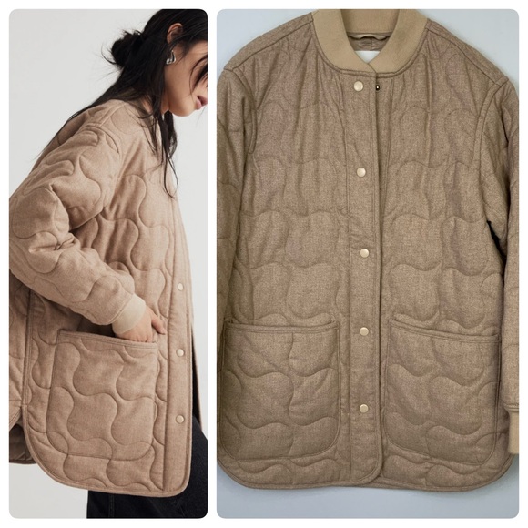Madewell Jackets & Blazers - Madewell Beige Quilted Puffer Coat